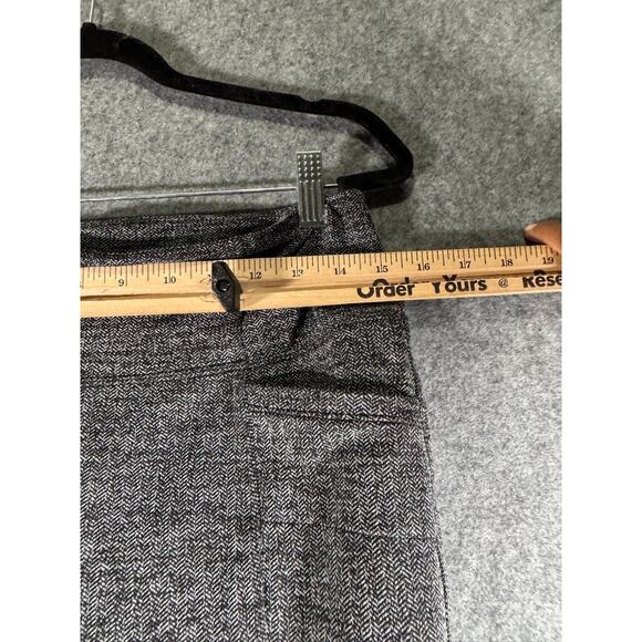 Athleta Leggings Women Large Black Houndstooth Pull On Mid Rise Pocket Ankle - Picture 3 of 8